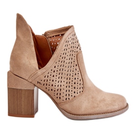 PM1 Bottes découpées en daim beige Layne