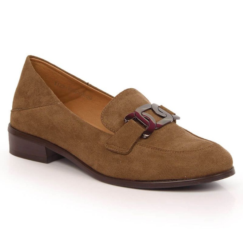 Vinceza chaussures plates en daim W JAN143C brun