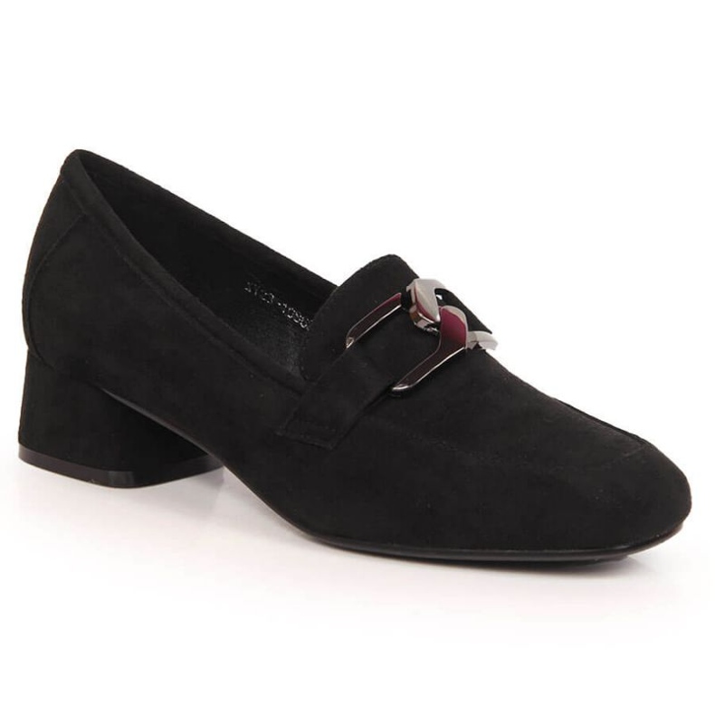 Chaussures à talons bas en daim Vinceza W JAN175A le noir
