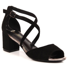 Sandales à talons en daim Vinceza W JAN174 le noir