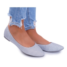 Ballerines argentées pailletées pour femmes