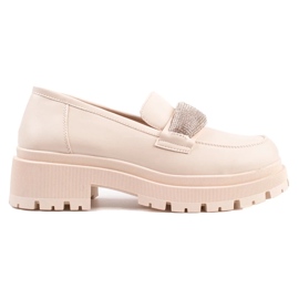 Chaussures pour femmes en cuir écologique beige Chaussures pour femmes en cuir écologique beige