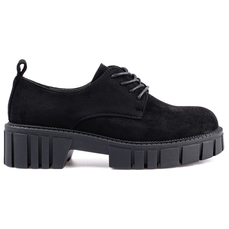 Chaussures à lacets en daim pour femmes Shelovet noir le noir