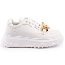 Baskets femme blanches avec chaîne Baskets femme blanches avec chaîne