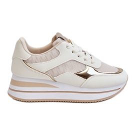 Baskets Compensées Femme Beige Clair Rubis
