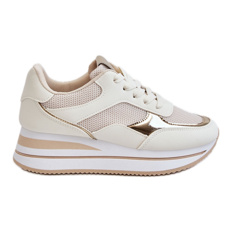 Baskets Compensées Femme Beige Clair Rubis