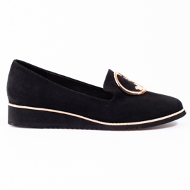 BM Mocassins femme Shelovet daim noir le noir