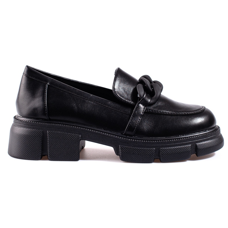 Goodin Mocassins femme Shelovet avec chaîne noire le noir