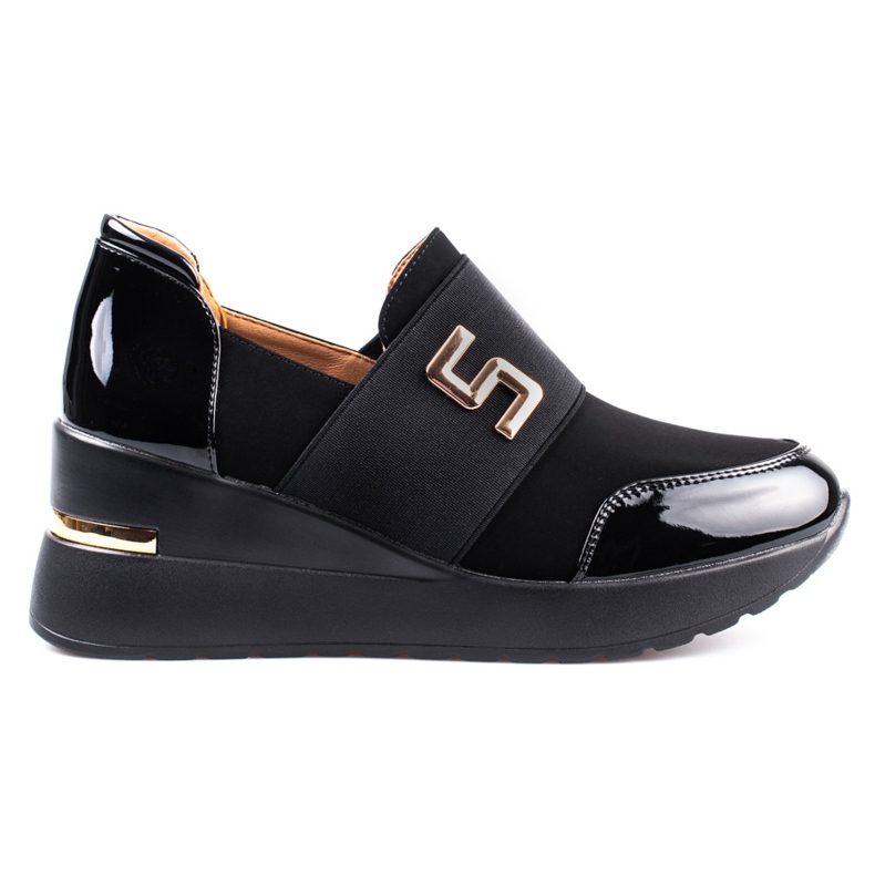 Baskets compensées noires Shelovet, femmes le noir