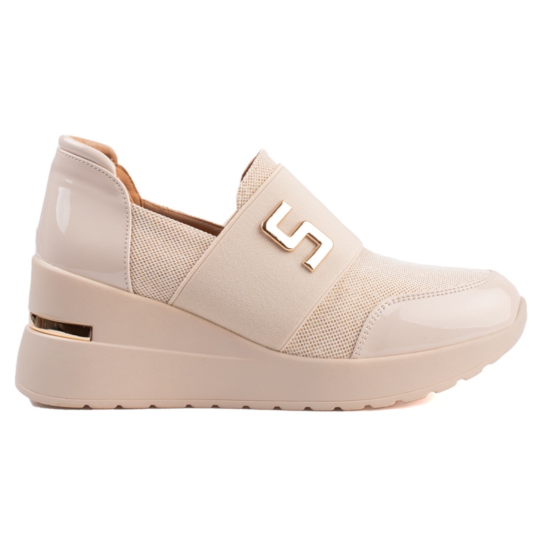 Baskets compensées femme Shelovet beige