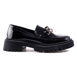 Mocassins femme Shelovet noirs à plateforme le noir
