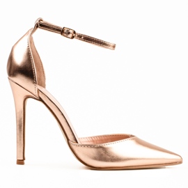 Talons dorés Shelovet pour femmes fixés autour de la cheville d'or Talons dorés Shelovet pour femmes fixés autour de la cheville d'or