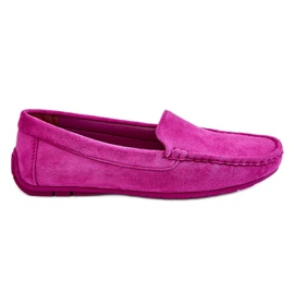 PE1 Mocassins en Daim pour Femme Violet Morreno rose