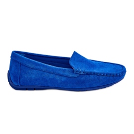Mocassins en daim pour femmes Bleu Morreno