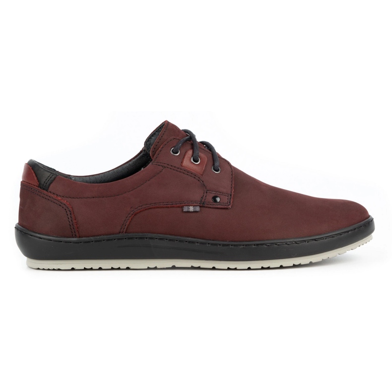 Kampol Chaussures casual cuir homme 24KAM bordeaux rouge