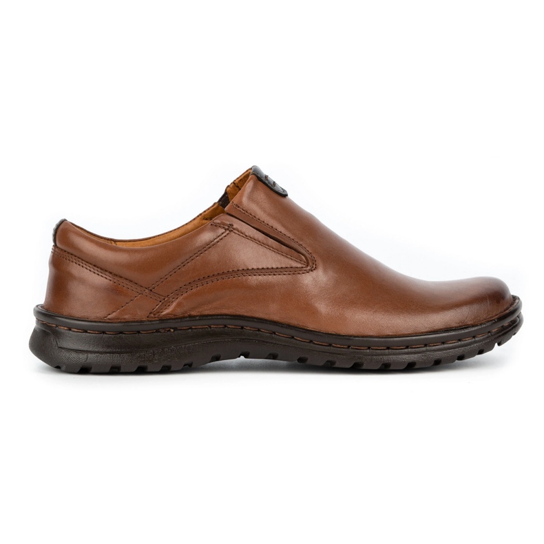 Kampol Mocassins homme en cuir 12KAM marron clair brun
