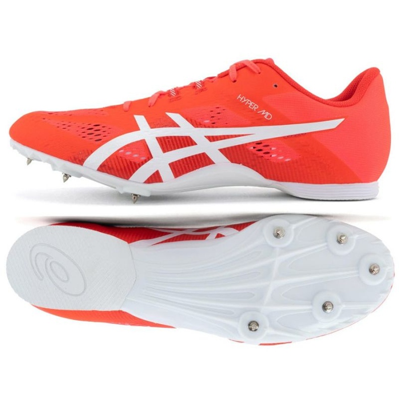 Asics Hyper Md 8 chaussures à crampons moyenne distance 1093A198 702 orange Asics Hyper Md 8 chaussures à crampons moyenne distance 1093A198 702 orange