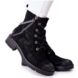 Vinceza Bottes de travail isolées pour femmes noires le noir