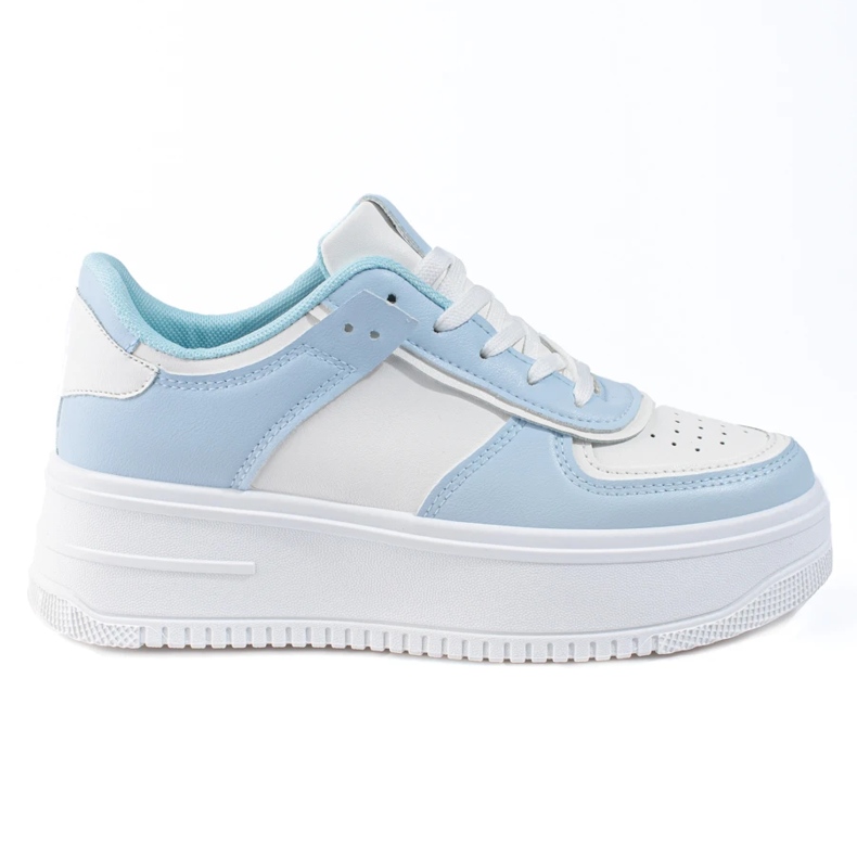 Baskets femme Shelovet blanc et bleu blanche