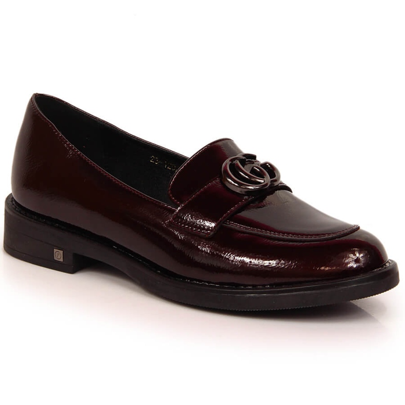 Mocassins vernis bordeaux femme Potocki SZ12020 rouge