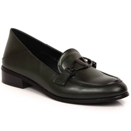 Chaussures à talons bas vertes pour femmes Vinceza 10904