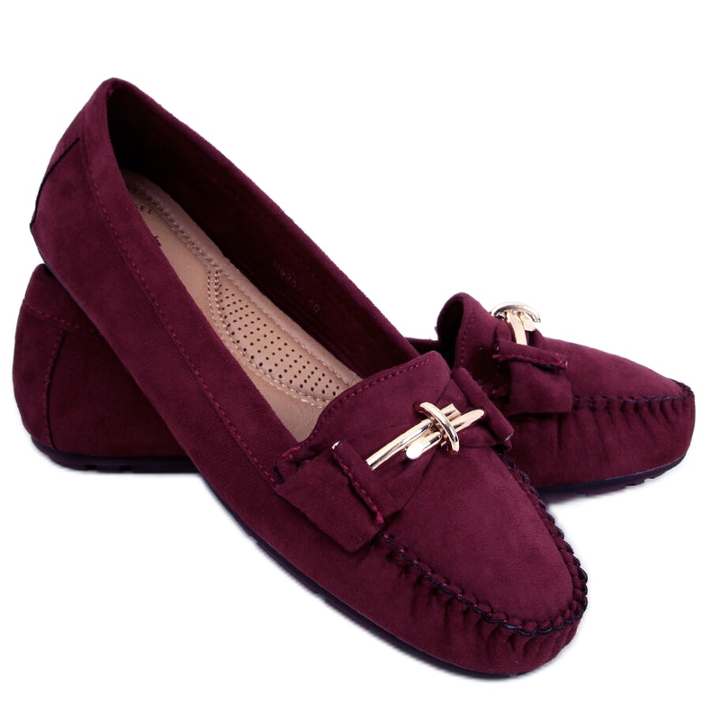 BM Mocassins femme Lyset Bordeaux rouge