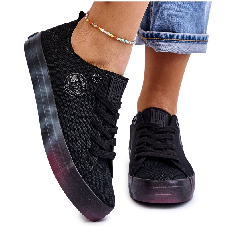 Baskets Femme Avec Une Plateforme Colorée Big Star LL274239 Noir le noir