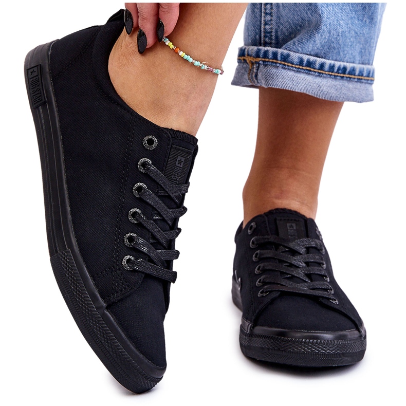 Baskets Basses Lisses Femme Big Star LL274057 Noir le noir