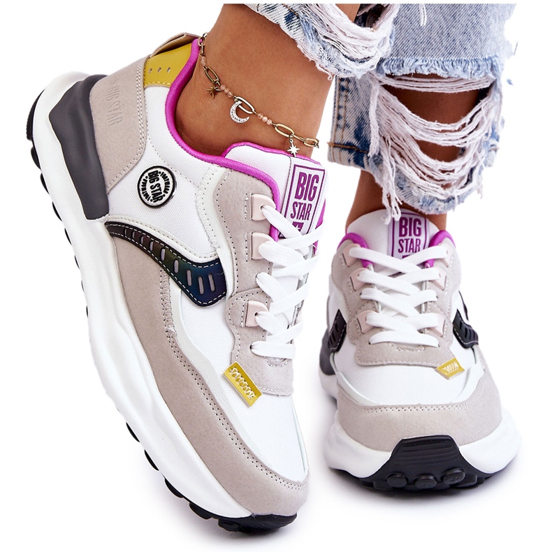 Baskets Sport Femme Big Star KK274099 Blanc et Beige blanche