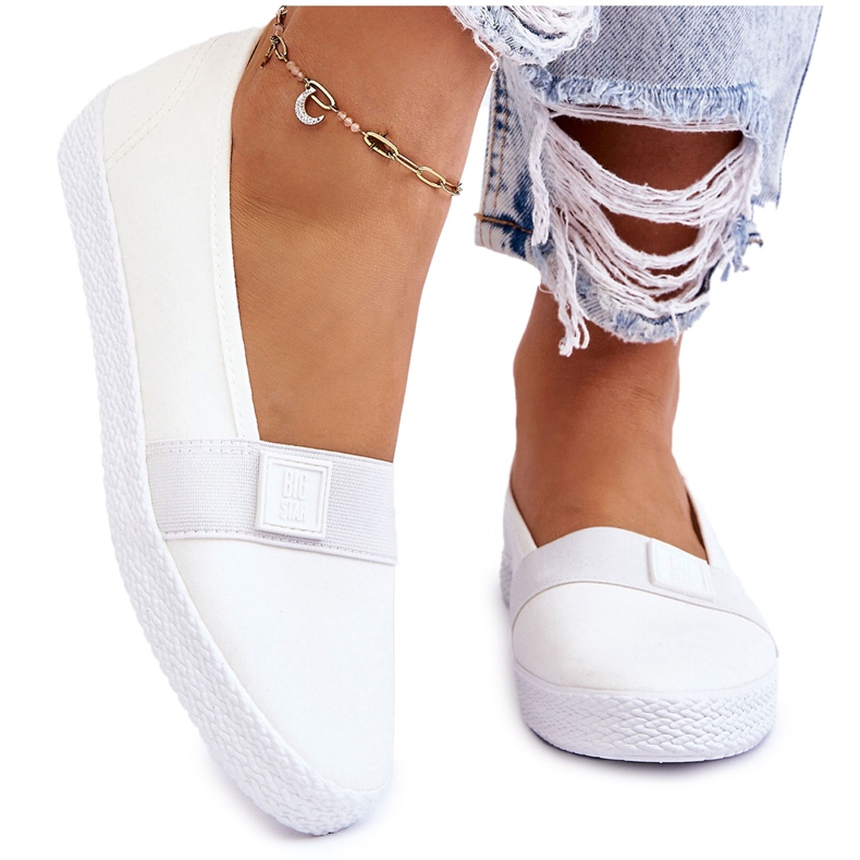 Baskets à enfiler pour femmes Big Star LL274201 Blanc blanche