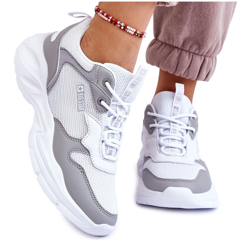 Chaussures Sports Légers Femme Big Star LL274375 Blanc-Gris blanche