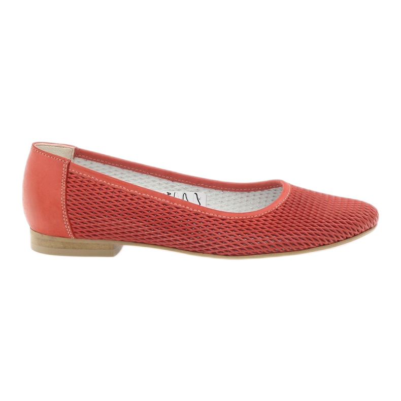 Angello Ballerines en cuir féminines Grille rouge
