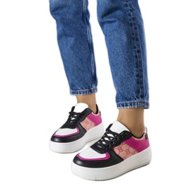 Baskets roses et noires pour femmes de Luzia le noir Baskets roses et noires pour femmes de Luzia le noir