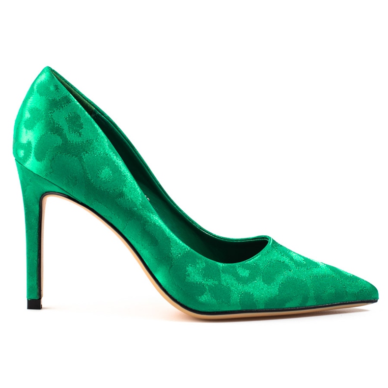 Escarpins femme Shelovet à motif léopard vert