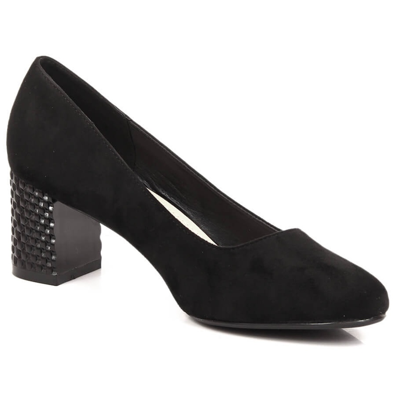 Escarpins en daim noir à talons décoratifs pour femmes Sergio Leone PB178 le noir
