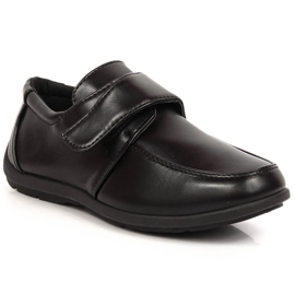 Chaussures de communion formelle American Club 52/23 noires pour garçons avec velcro