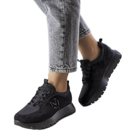 BM Baskets Kristine noires à plateforme le noir