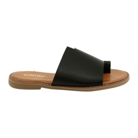 Black tong-fliples féminines tongs evento 22SD35-4586 Black noir