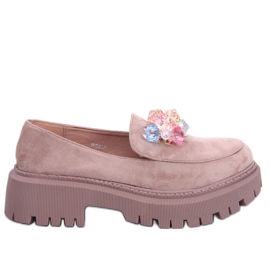 PA1 Stefani Mocassins plateforme kaki à perles beige PA1 Stefani Mocassins plateforme kaki à perles beige