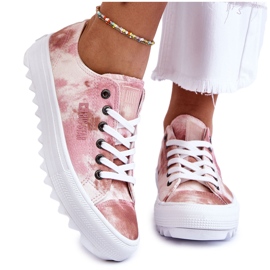 Baskets basses à la mode Big Star LL274044 Rose-Beige blanc