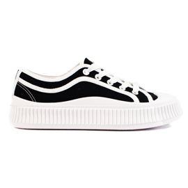 Baskets noires plateforme basse femme Shelovet