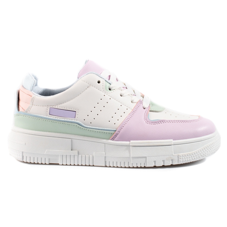 Baskets femme Shelovet pastel blanche multicolore