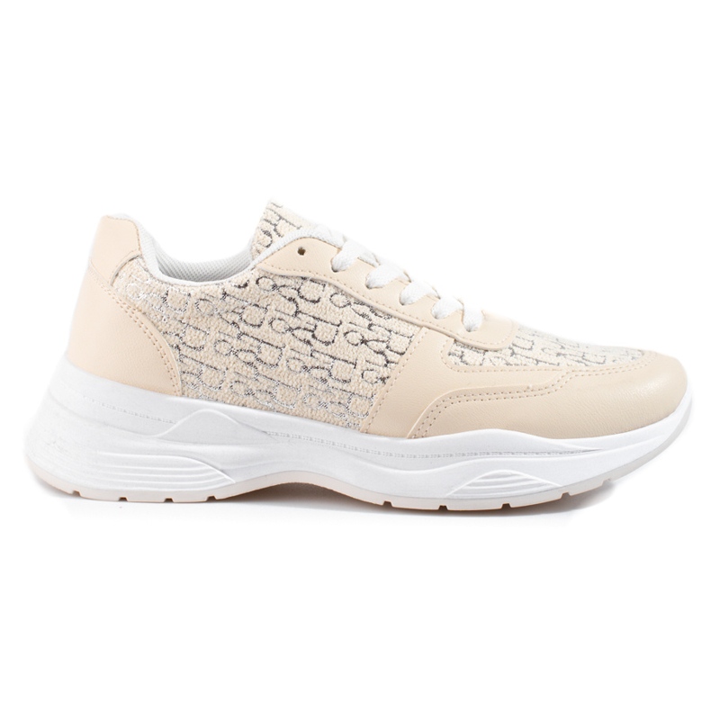 Chaussures de sport pour femmes Shelovet avec un motif beige brillant
