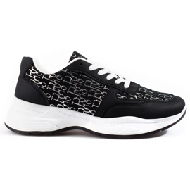 Chaussures de sport pour femmes Shelovet avec un motif noir brillant