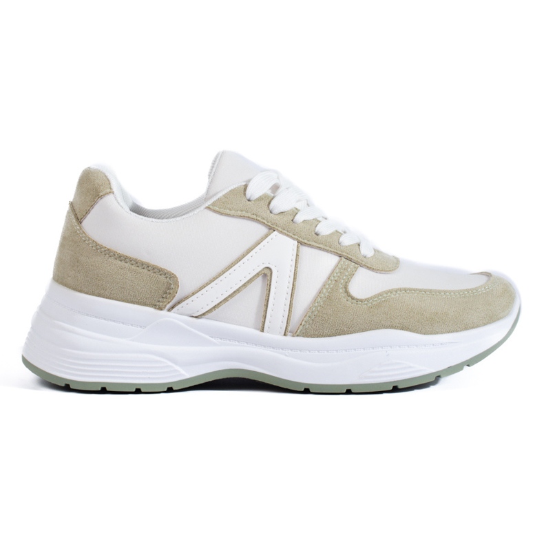Chaussures de sport pour femmes beiges et blanches de Shelovet