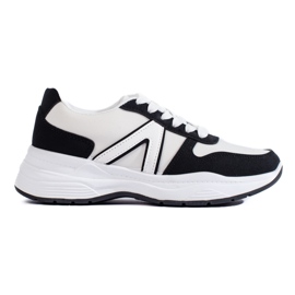 Chaussures de sport pour femmes beiges et blanches de Shelovet noir