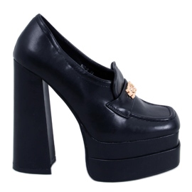 Ambra Mocassins à talons noirs le noir