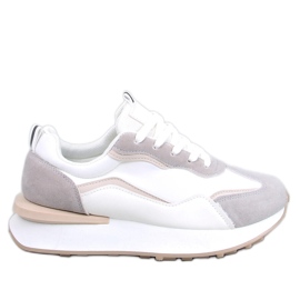 PA1 Baskets femme Mabel BLANC/BEIGE/GRIS blanche