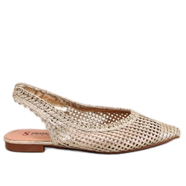 Seastar Grazia Gold Ballerines ajourées à talon ouvert d'or