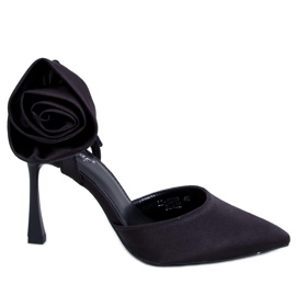 Seastar Épingles en satin avec une fleur Flores Black noir